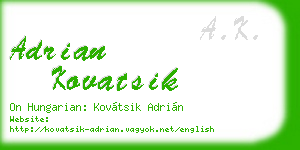 adrian kovatsik business card